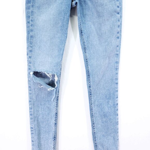 Rag & Bone Distress Skinny Jeans Size 23 Nina High Rise Drop Raw Hem Denim - Picture 12 of 14